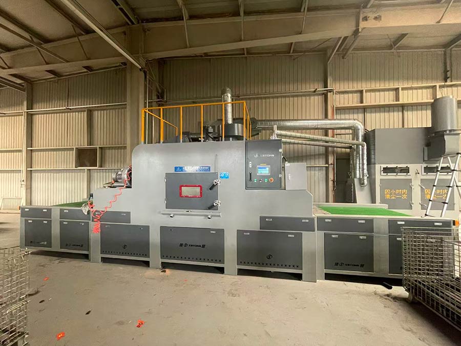 深圳百超機械輸送式自動除銹噴砂機設備